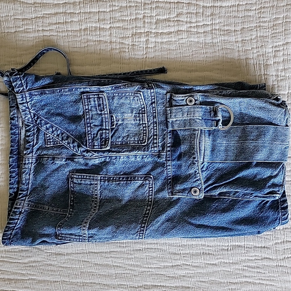 Free People Blue Denim Cargo Jean Shorts - Picture 7 of 9